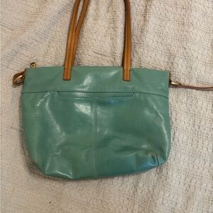 HOBO Seafoam Leather Shoulder Bag with Tan Straps